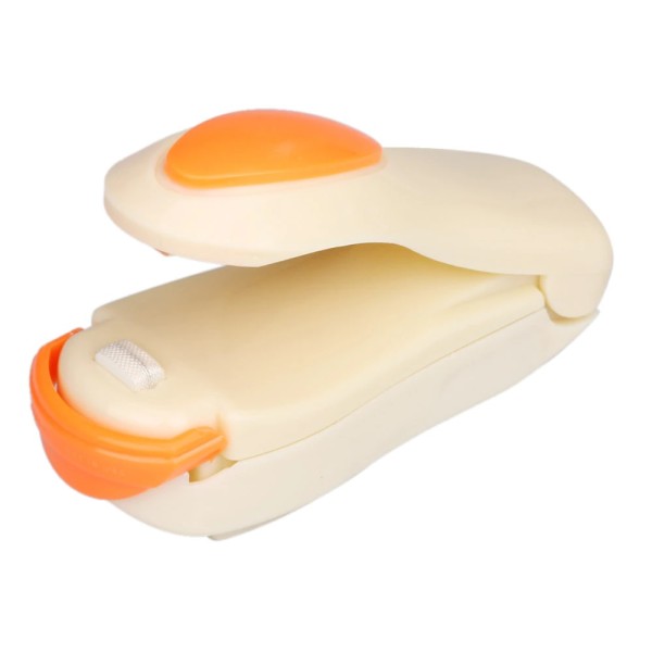 Mini device for sealing plastic bags, cream color
